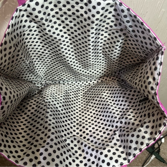 Lancôme Like New Mauve Pink Tote Bag with Polka Dot Lining - Picture 4 of 5